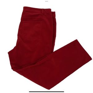Talbots High Waist Straight Leg Corduroy Jeans 
Holiday Red 
Size 18W Stretch
